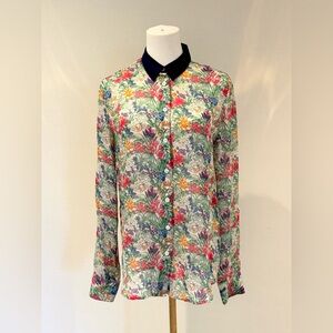 NWOT Equipment Floral Silk Long Sleeve Blouse Size S